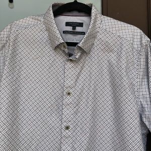 Ted Baker White with Black Weave-like Pattern UK6